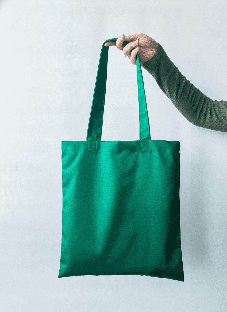 Green Heavy-Duty Polyester Tote Bag
