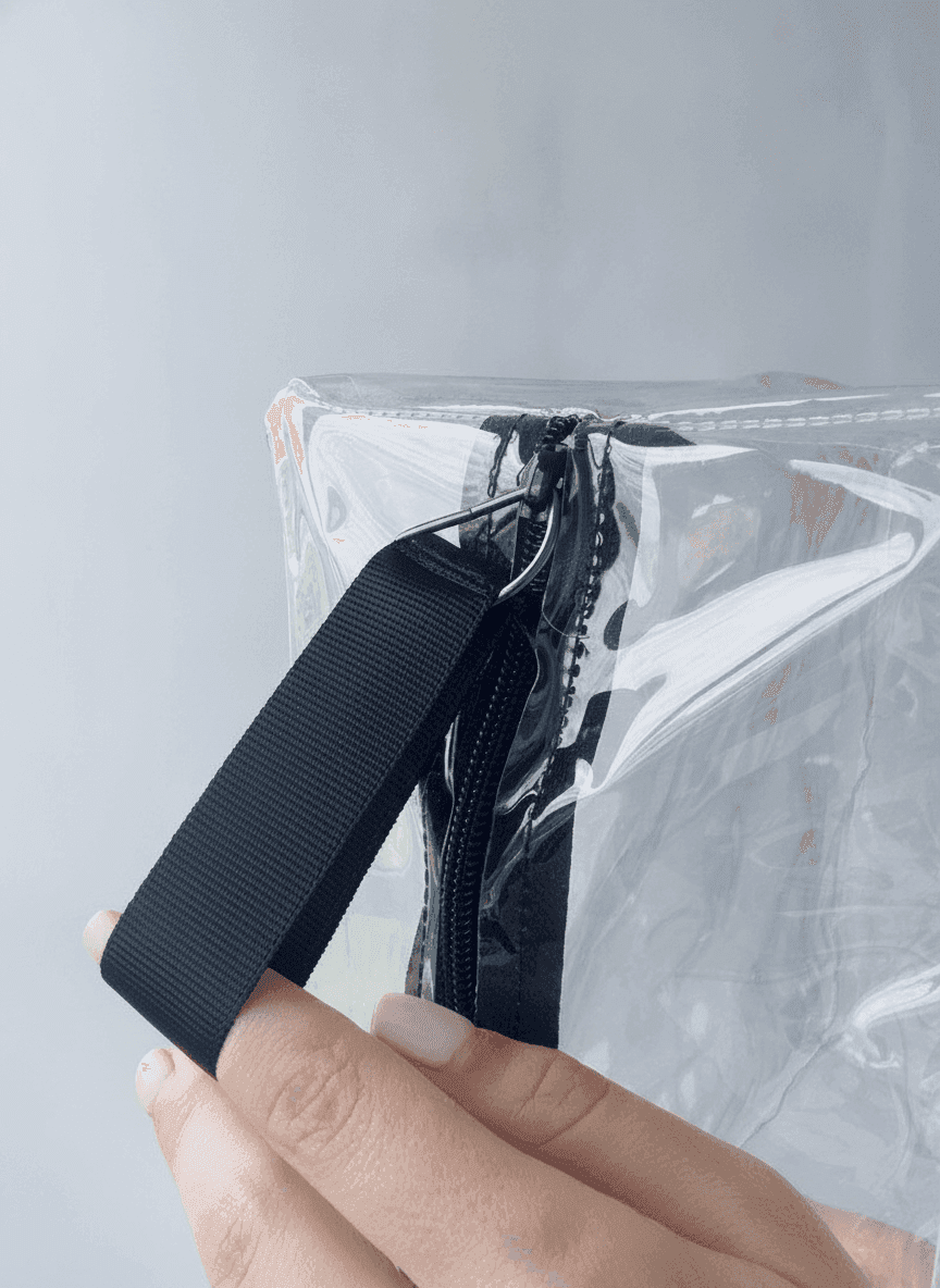 Clear PVC Zippered Makeup Bag, Waterproof