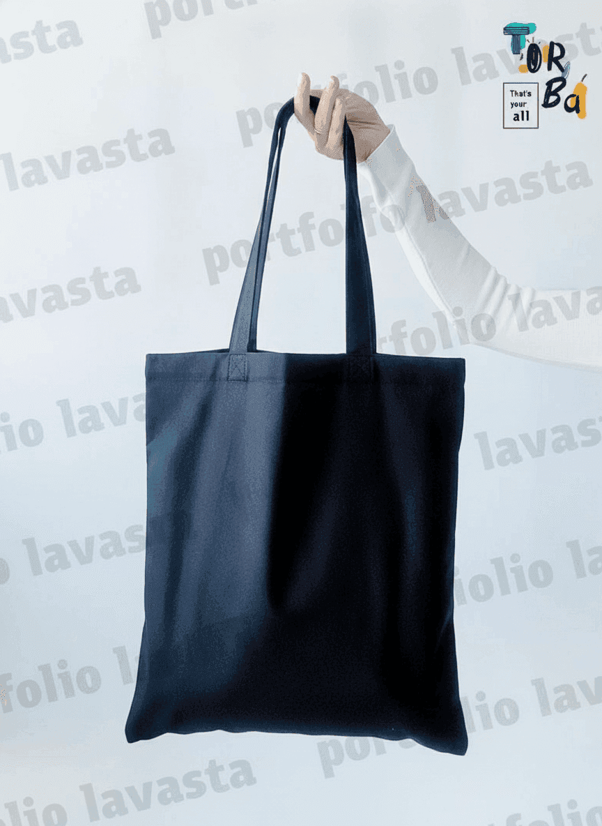 Black Natural Fabric Tote Bag