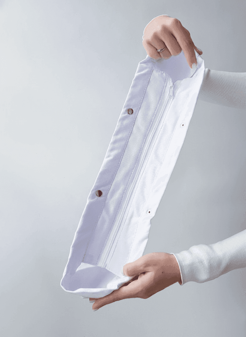 Clear Silicone Tote Bag with Black Handles & White Pouch
