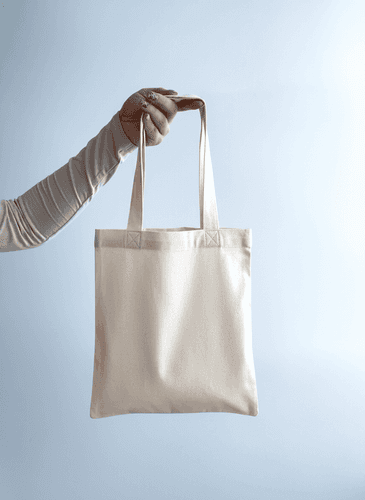 Шопер з бязі з плечовими тканинними ручками для покупок