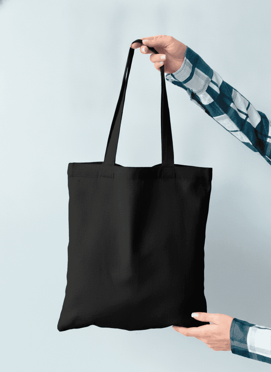 Black Calico Tote Bag Stand With Ukraine