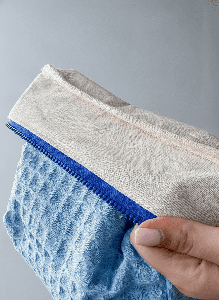 Waffle Weave Travel Makeup Bag