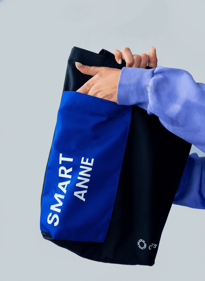 Heavy Cotton Tote with Blue Pocket & Bottom