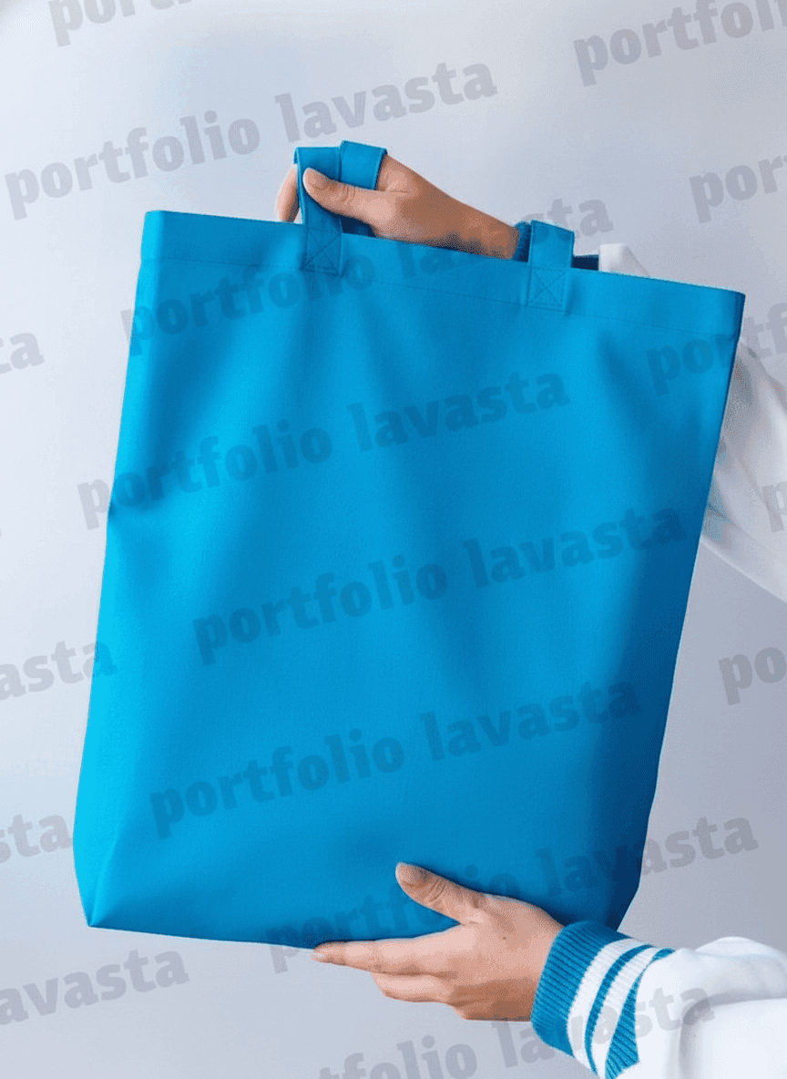 Sky Blue Cotton Canvas Tote Bag