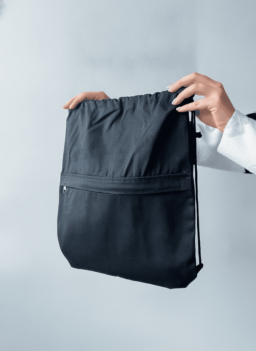 Cotton backpack with zip pocket