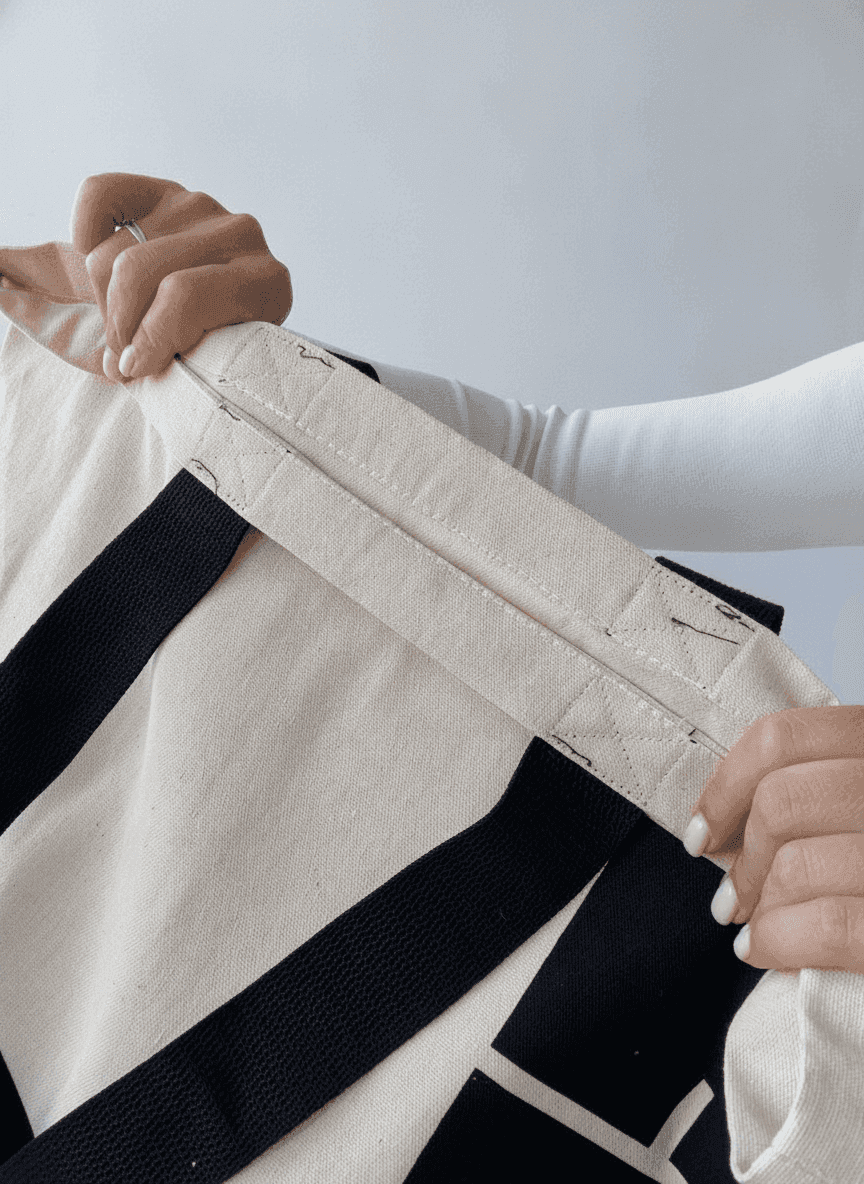 Gusseted Eco Tote Bag, Double-Layer with Key Carabiner