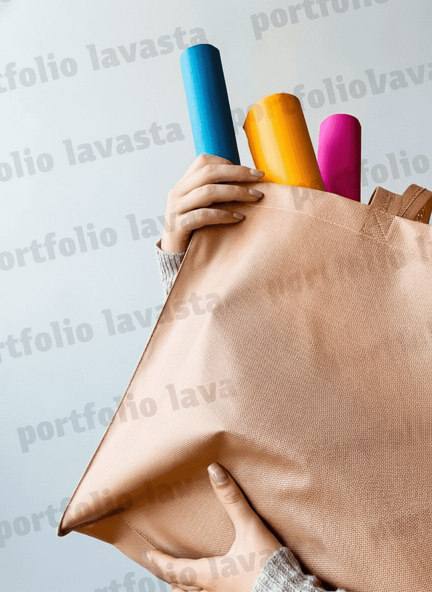 Beige Non-Woven Tote Bag with Inserts