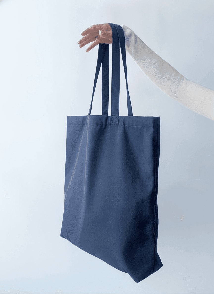 Large Dark Gray Shopping Tote with Flat Bottom