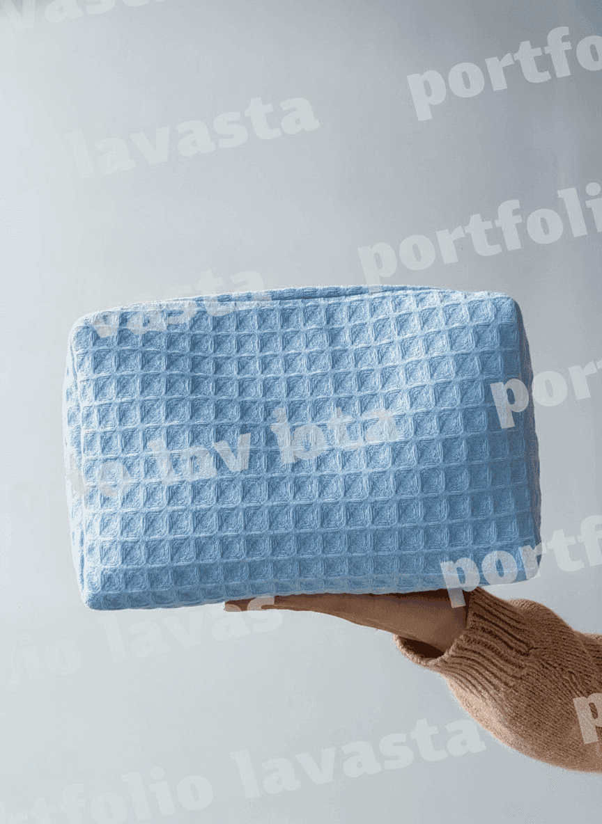 Waffle Weave Travel Makeup Bag