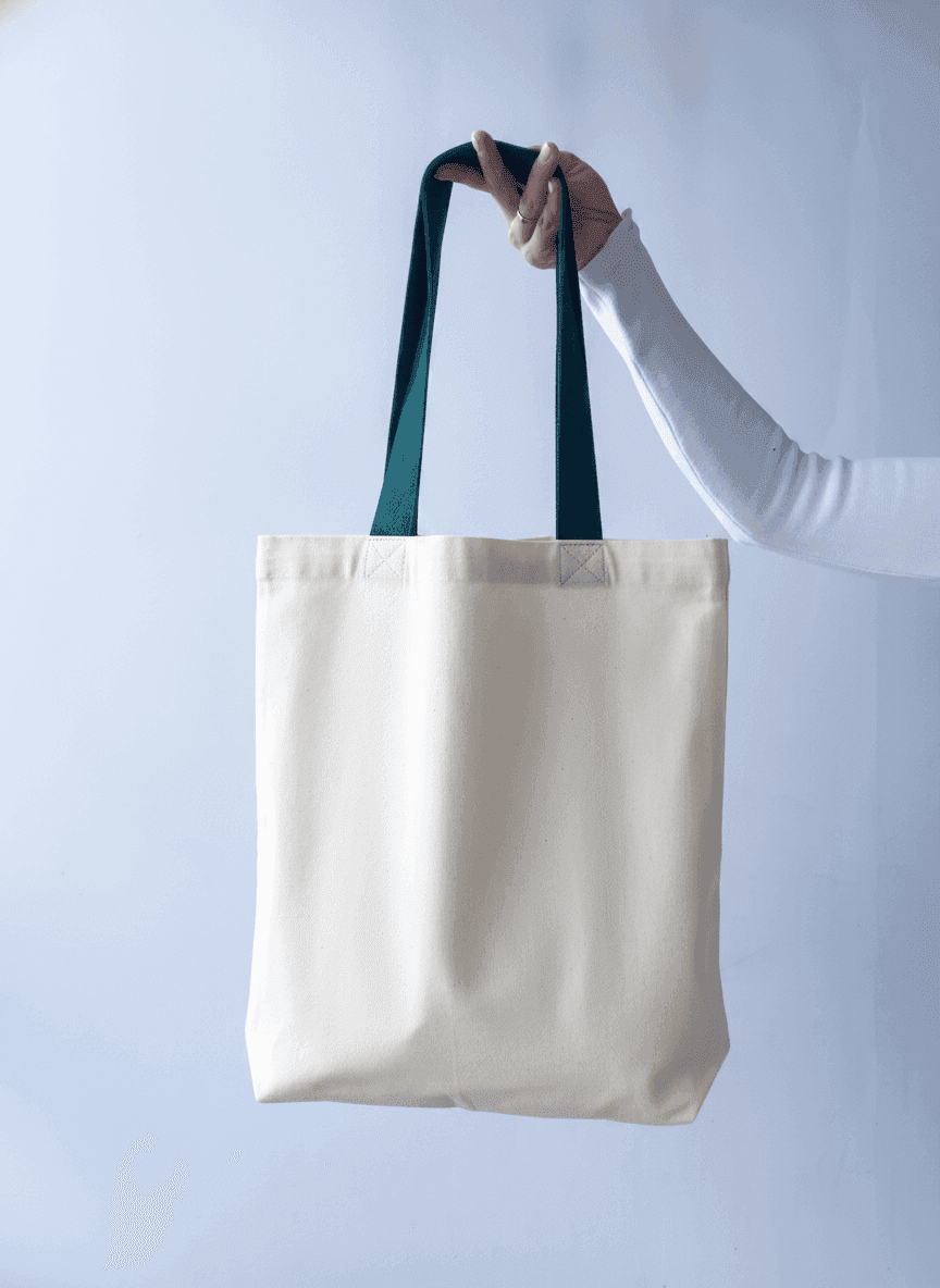 Twill Tote Bag with Exterior Pocket
