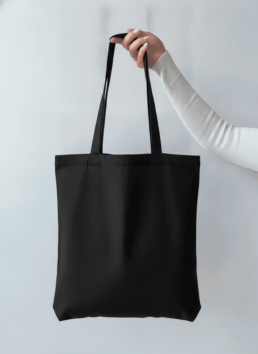 Black Twill Tote Bag