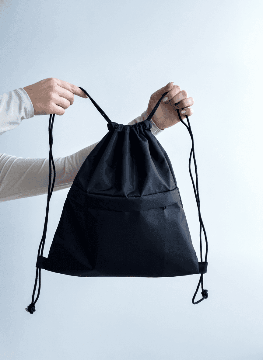 Плоский рюкзачок на шнурках з плащівки й оксфорду для промо