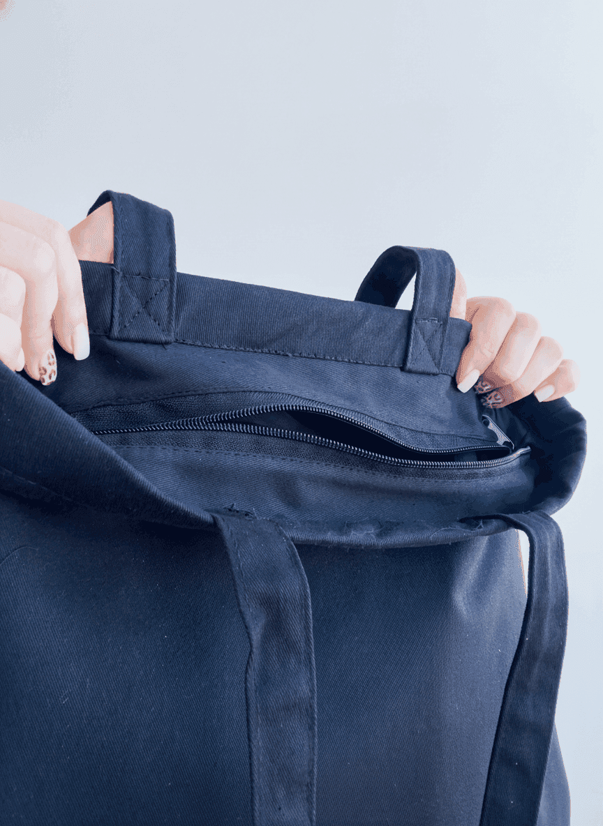 Шопер з бавовняної саржі з довгими ручками для покупок