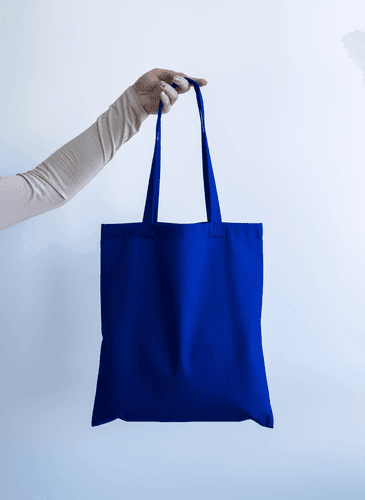 Шопер із бавовняної саржі для покупок з довгими ручками