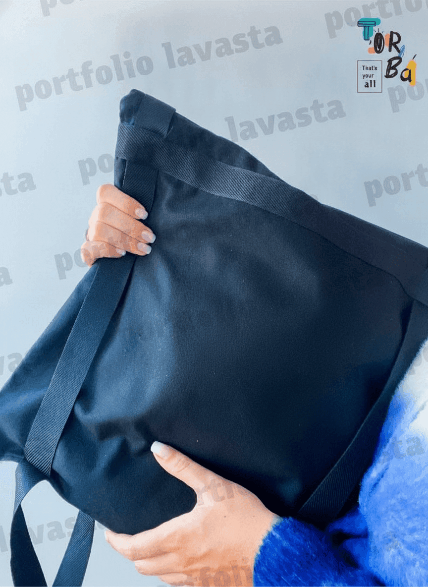 Convertible Cotton Tote Backpack Black