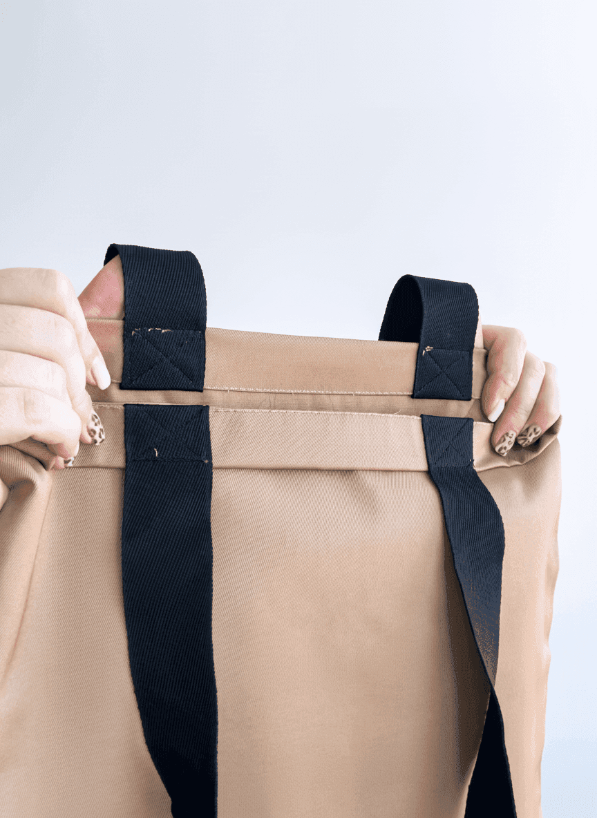 Шопер из хлопковой саржи с черными ручками, прочный