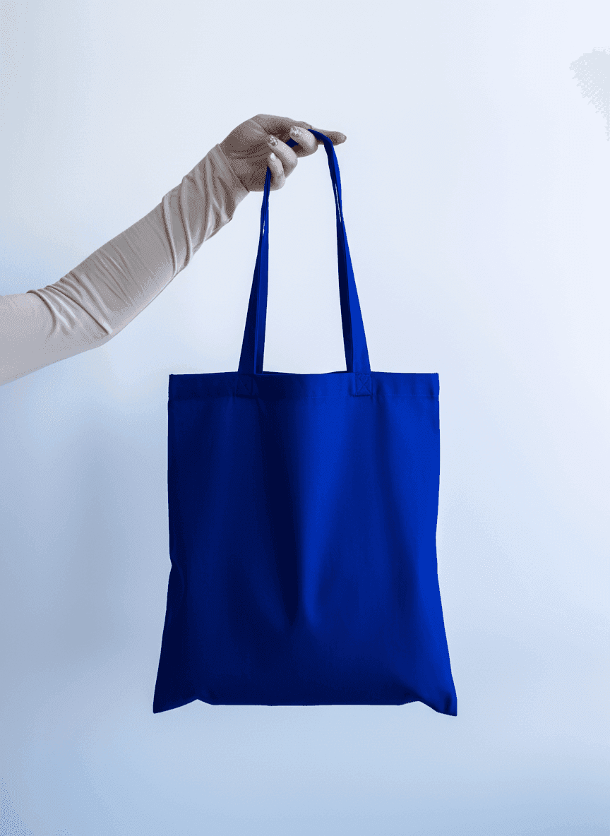 Шопер із бавовняної саржі для покупок з довгими ручками