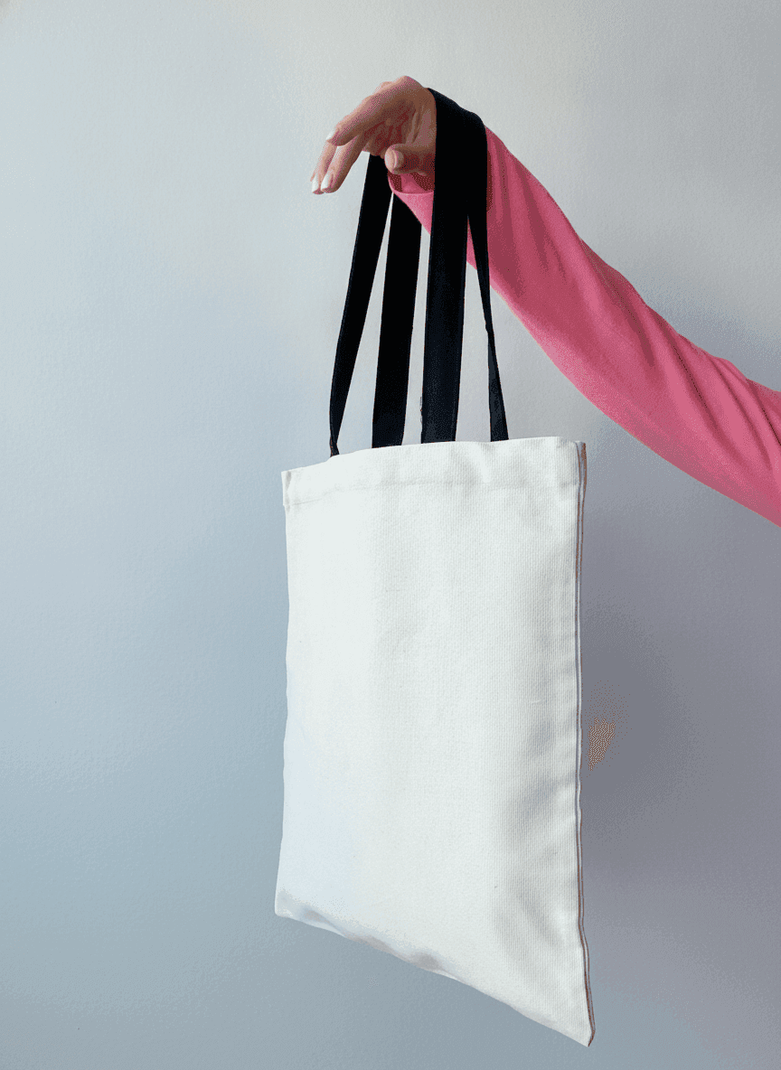 Heavyweight Cotton Tote Bag with Black Handles