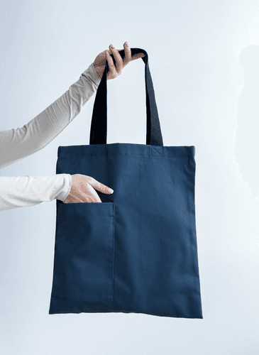 Шопер з бавовняної саржі з чорними ручками для покупок