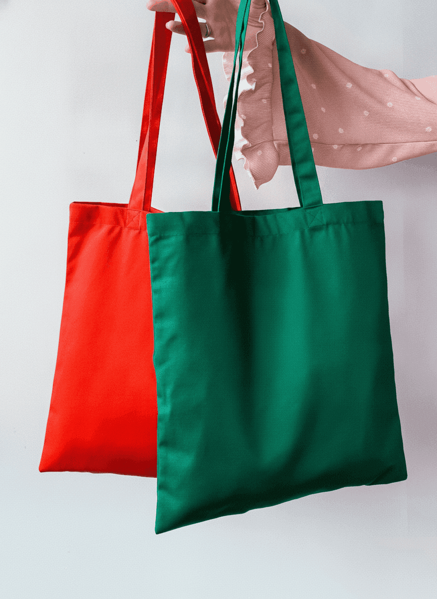 Twill Tote Red & Green