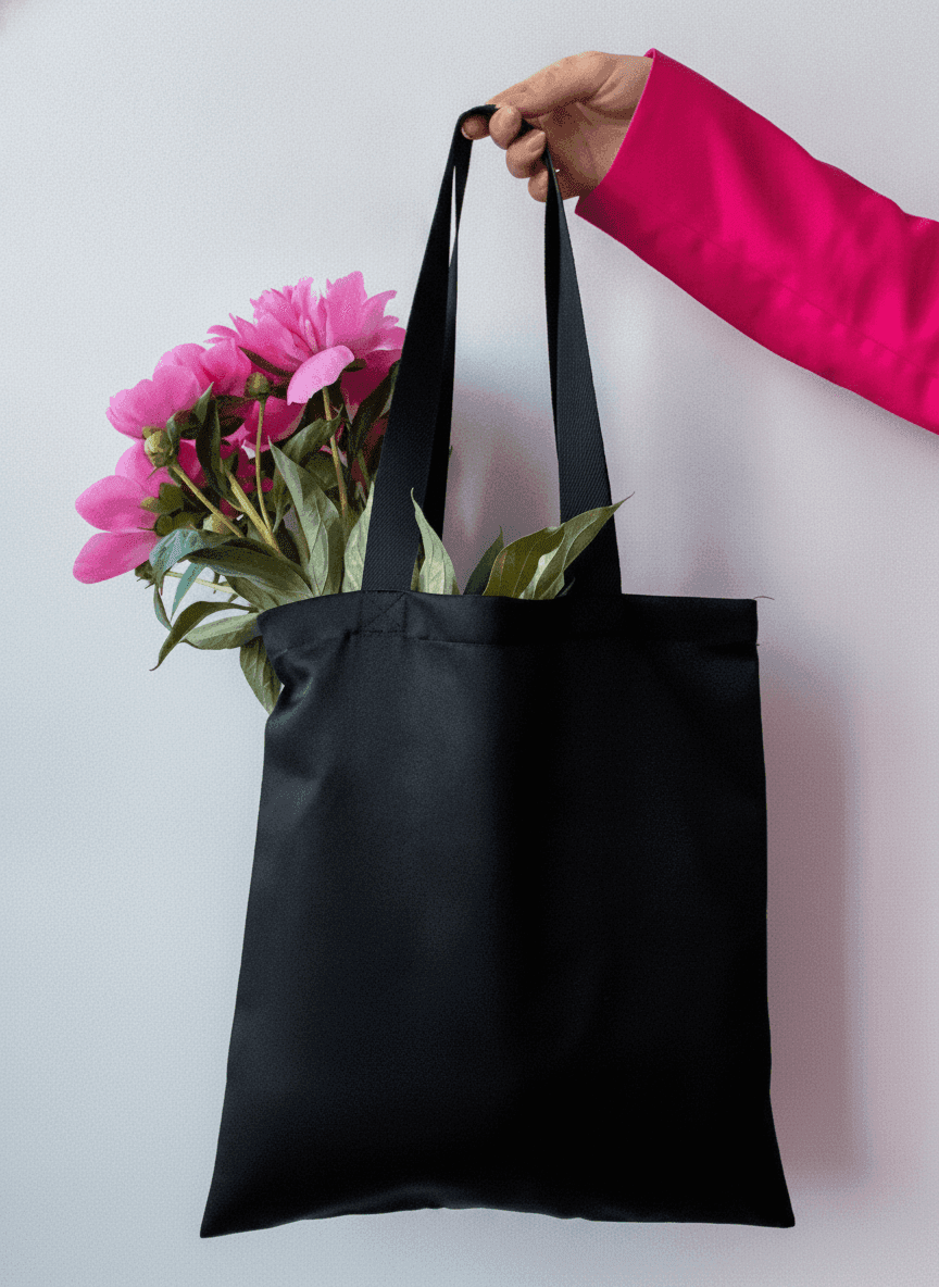 Black Twill Tote Bag