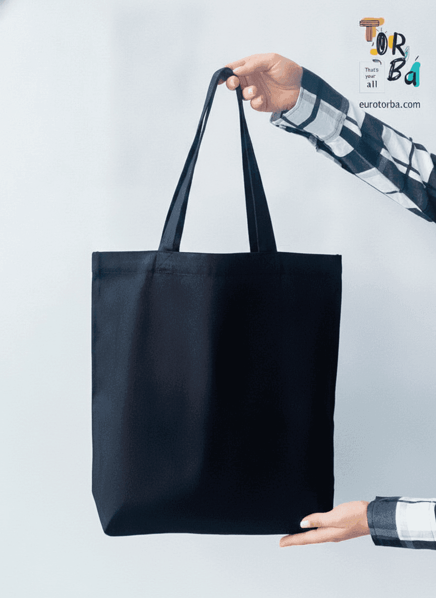 Black Satin Tote Bag
