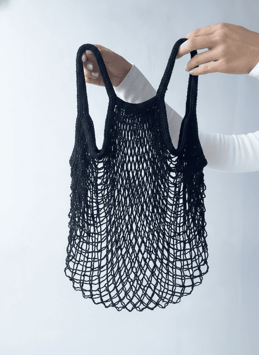 Synthetic Cord Mesh Shopping Bag