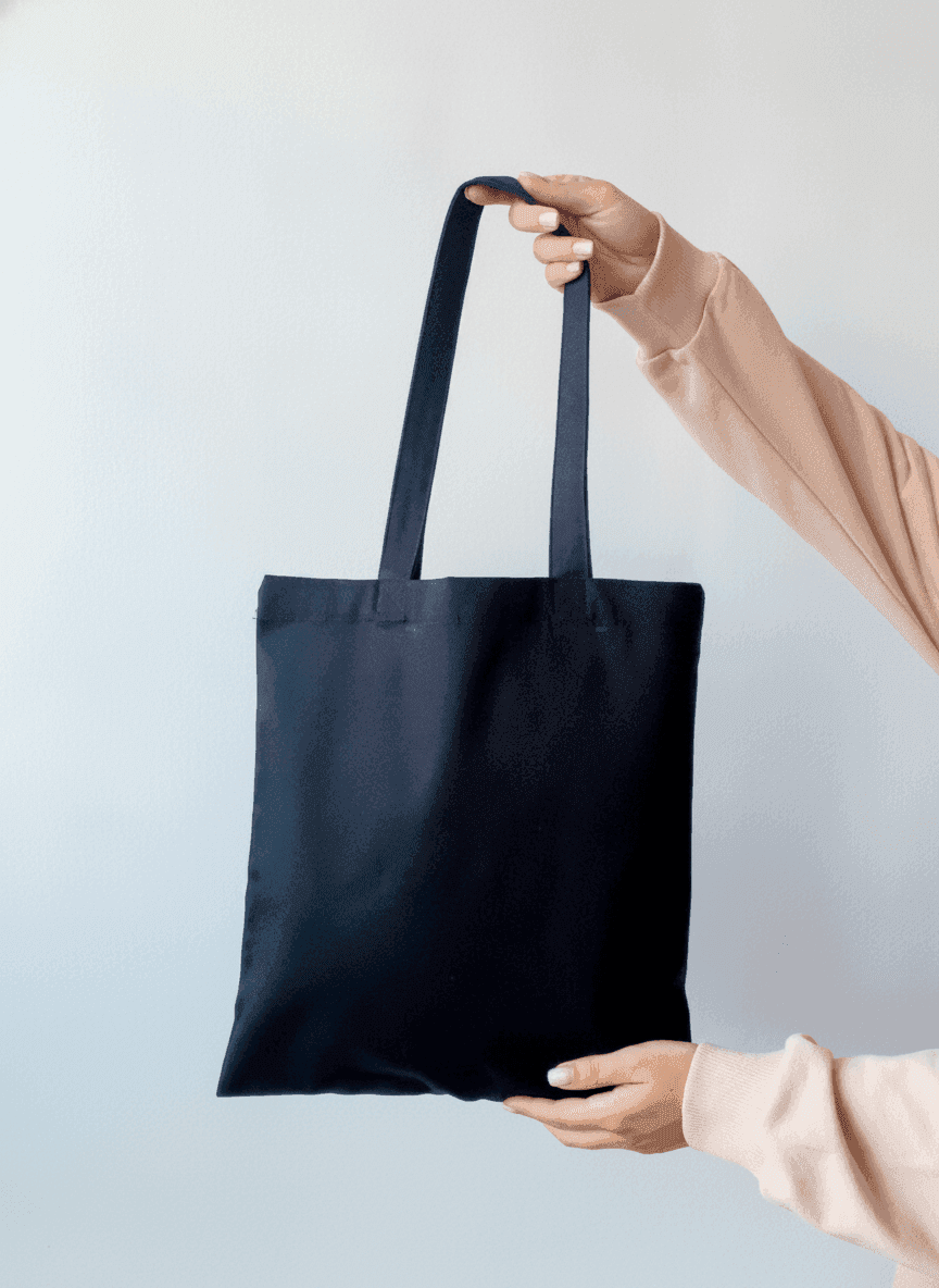 Black Heavy Cotton Tote Bag