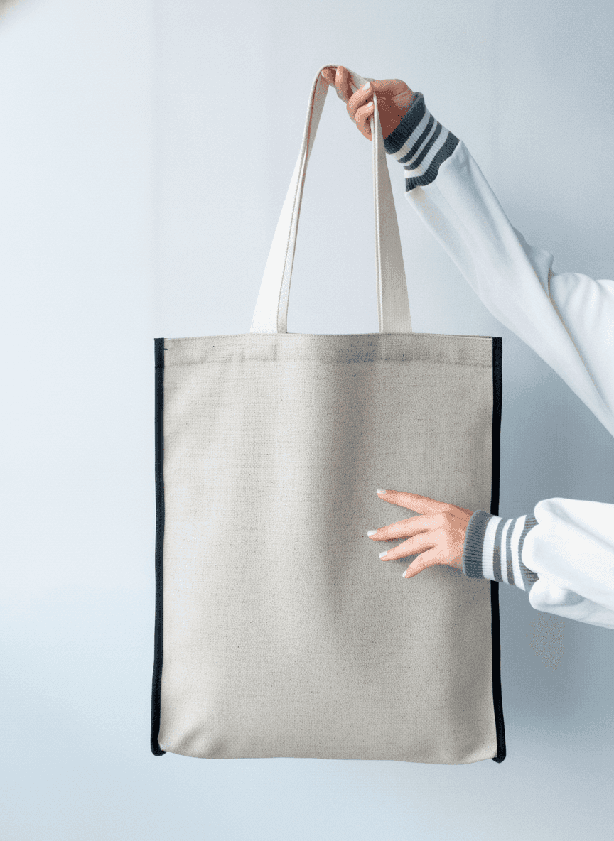 Canvas Tote Bag with Long Handles