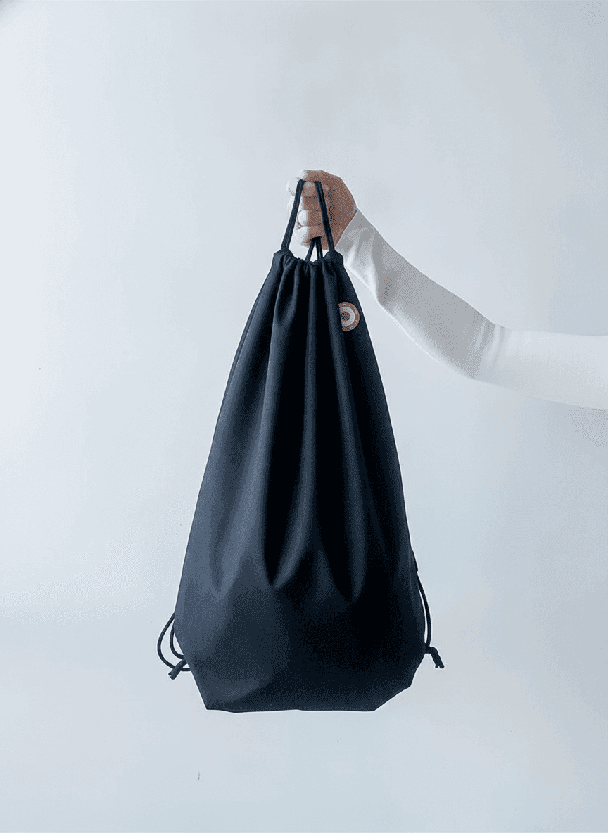 Black Drawstring Shoe Backpack
