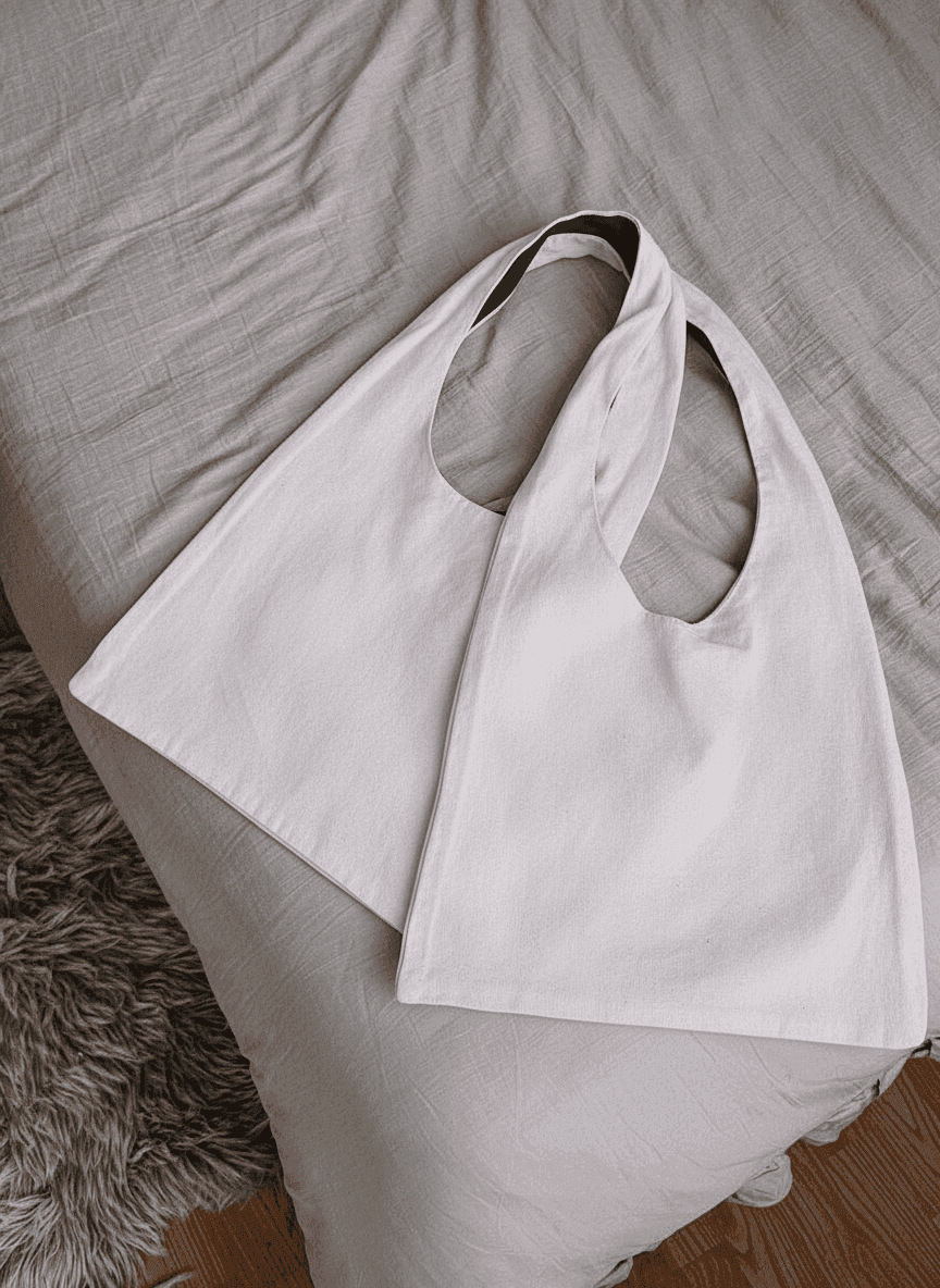 Heavy Cotton Twill Tote Bag with Long Strap