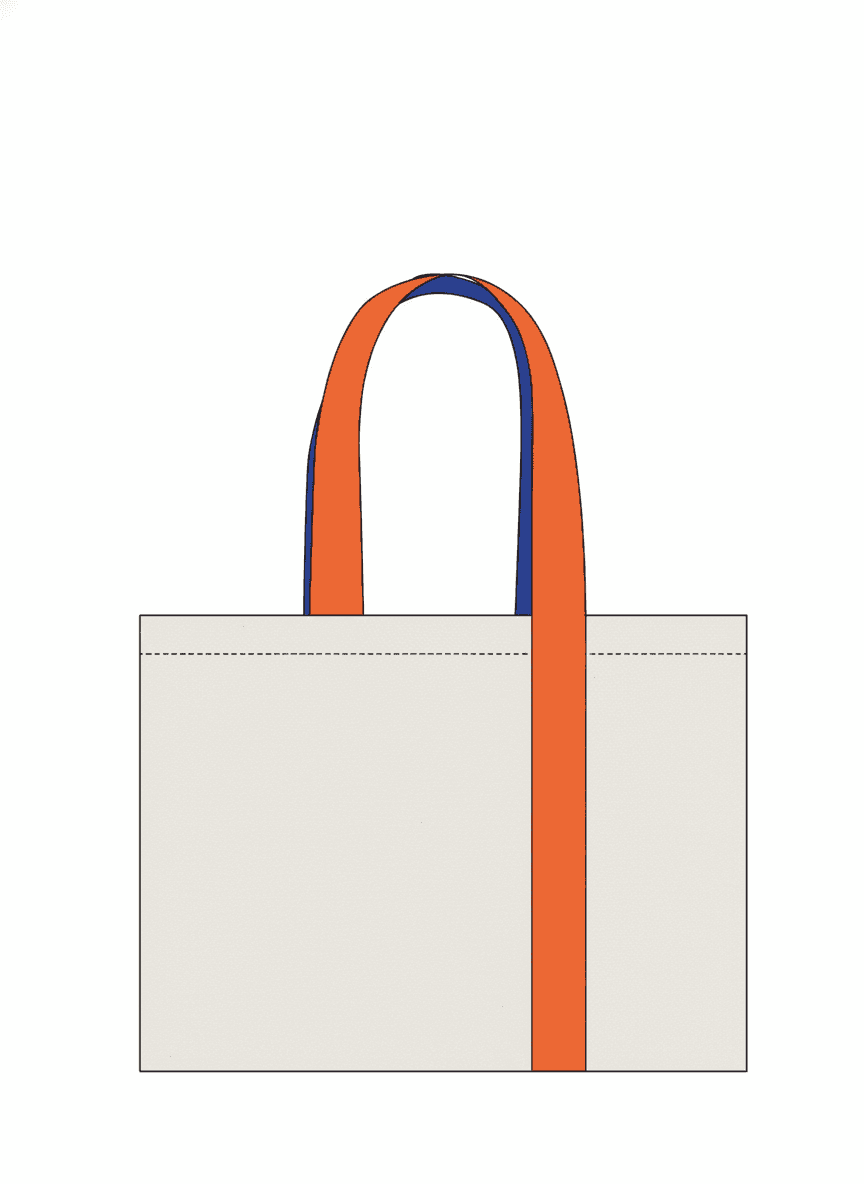 Sturdy Cotton Tote Bag with Colorful Handles