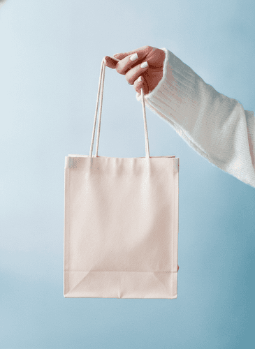 Heavy cotton tote bag with cord handles