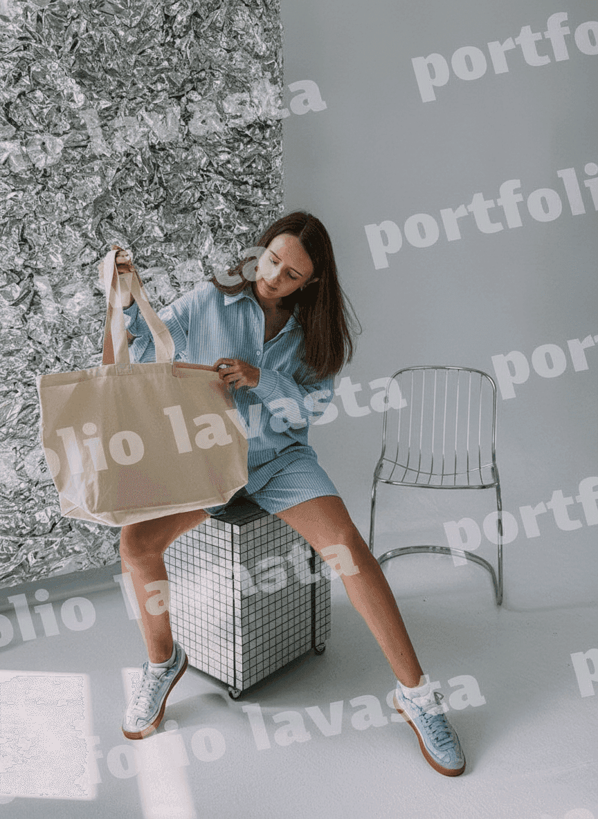 Twill tote bag with inner pockets