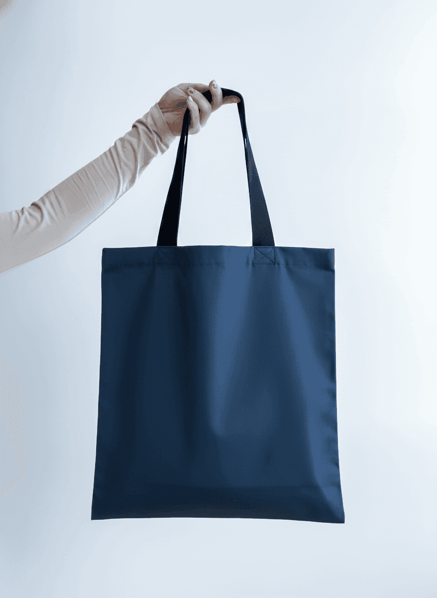 Шоппер из бавовняной саржи с черными ручками для покупок