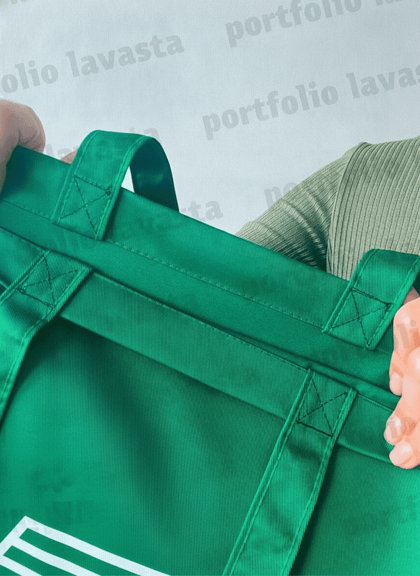 Green Heavy-Duty Polyester Tote Bag