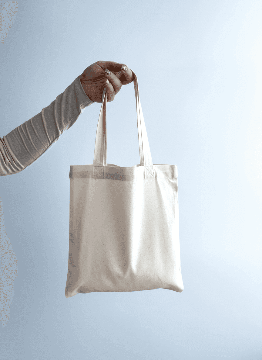 Шопер з бязі з плечовими тканинними ручками для покупок