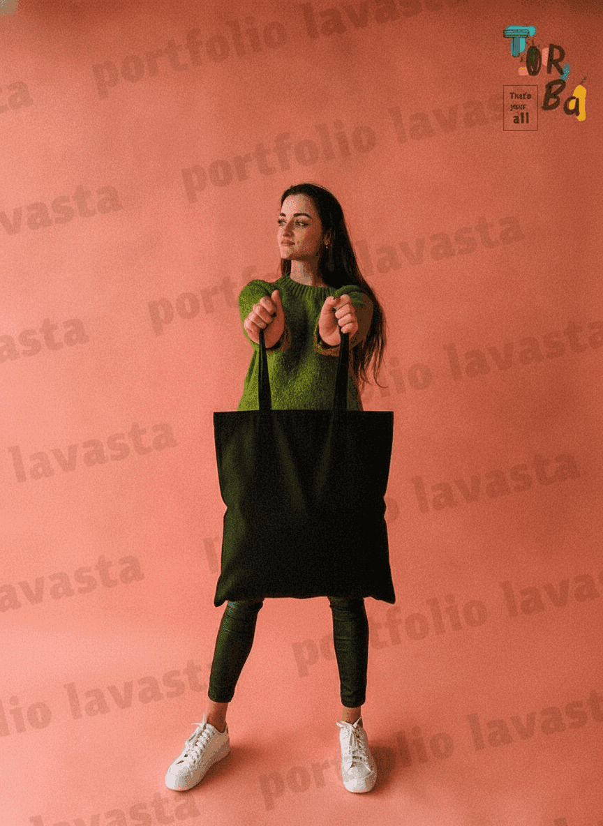 Black Lavasta Medium-Density Tote Bag