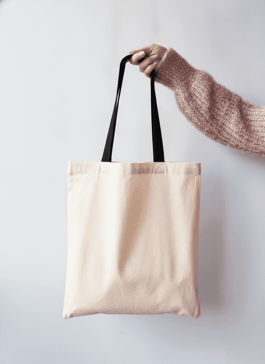 Black Calico Tote Bag with Hugging Raccoon Print