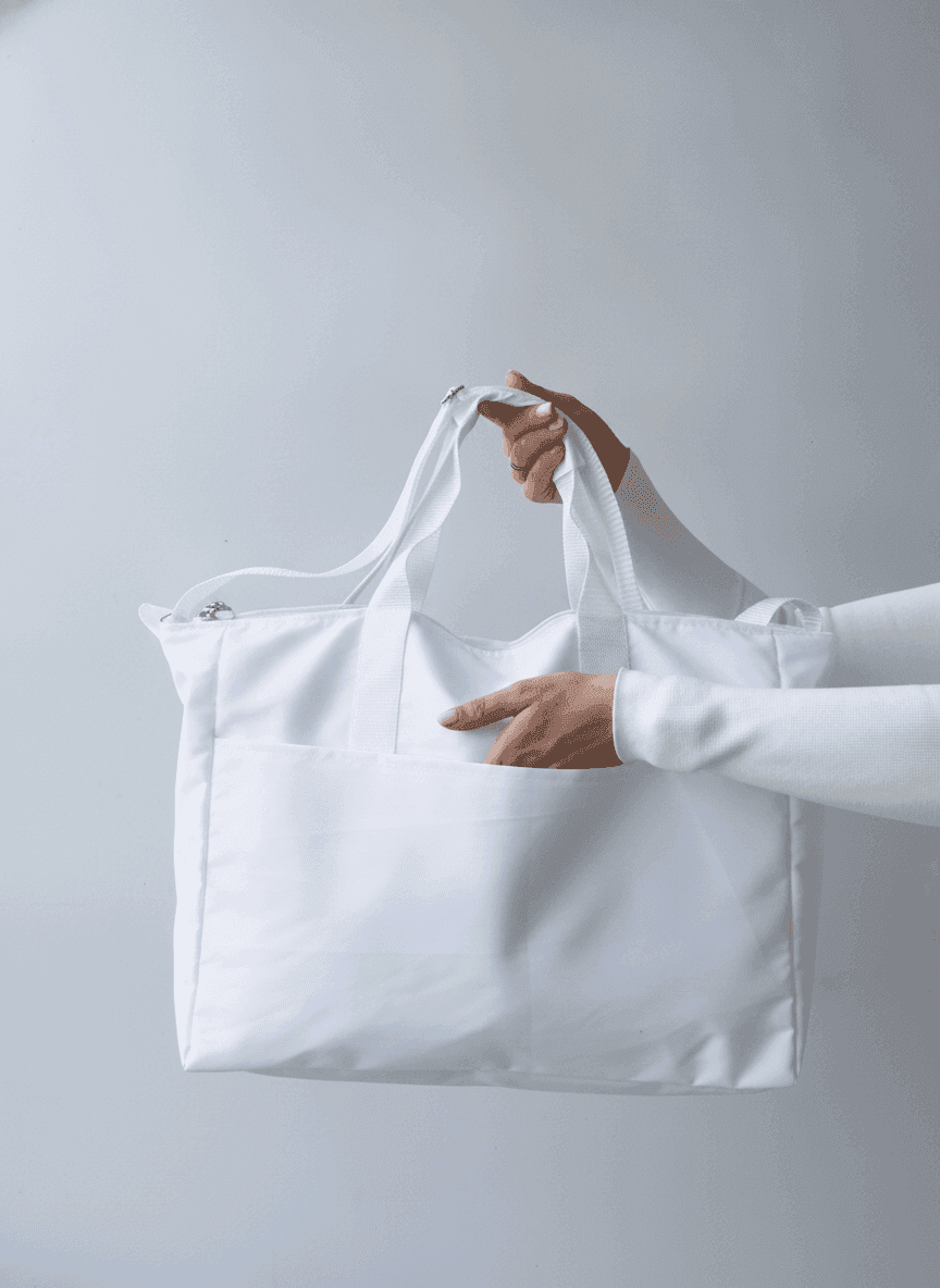 White Waterproof Insulated Lunch Bag