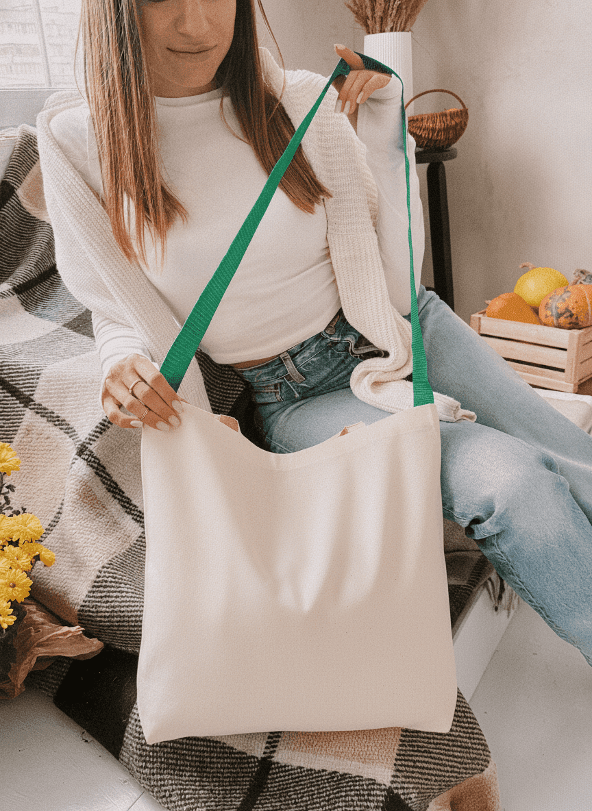Twill crossbody messenger bag