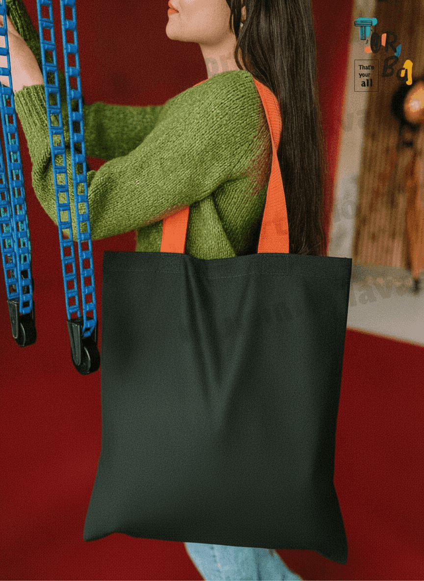 Gusseted Heavy Cotton Tote Bag, Long Handles