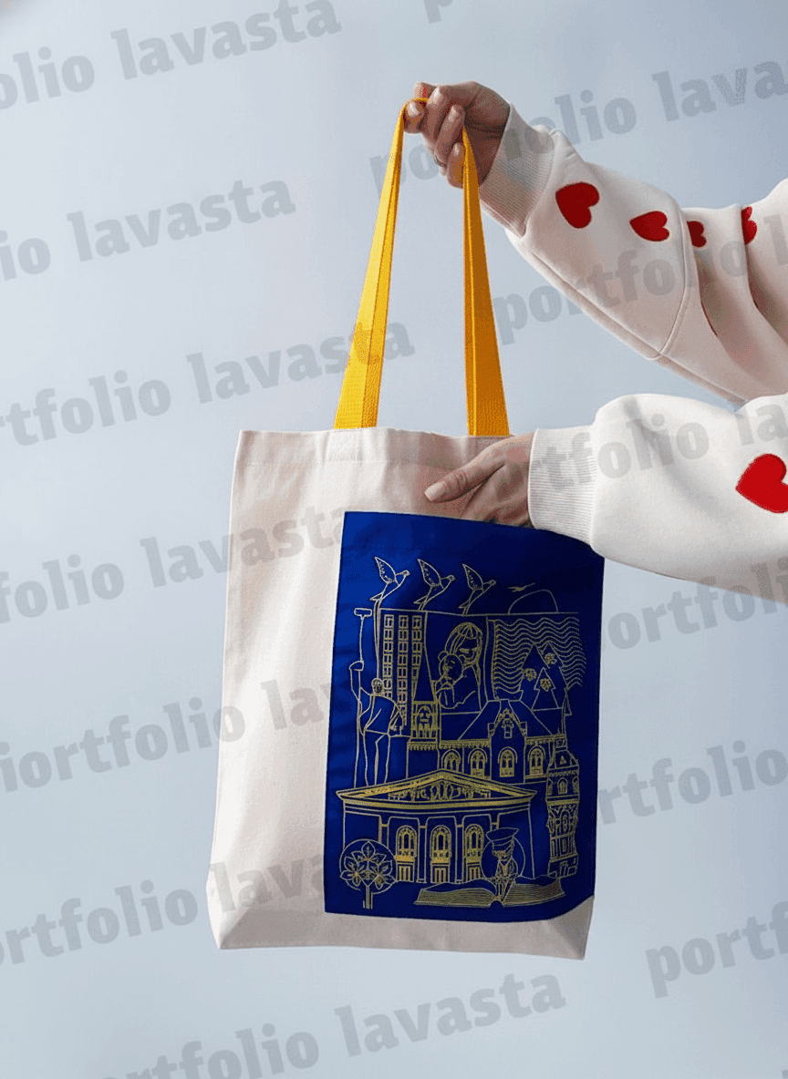 Eco Tote with Pocket & Colorful Handles