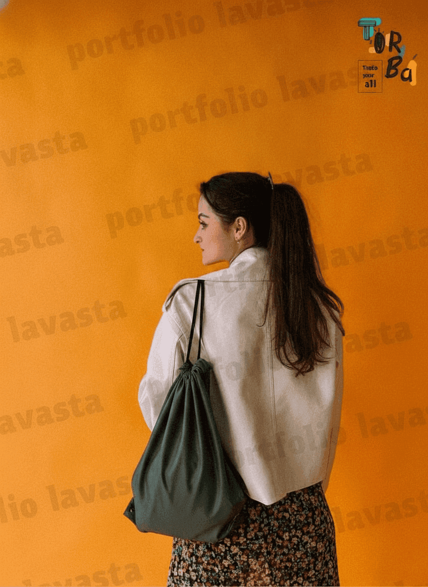 Gray Nylon Backpack with Reflective Tape