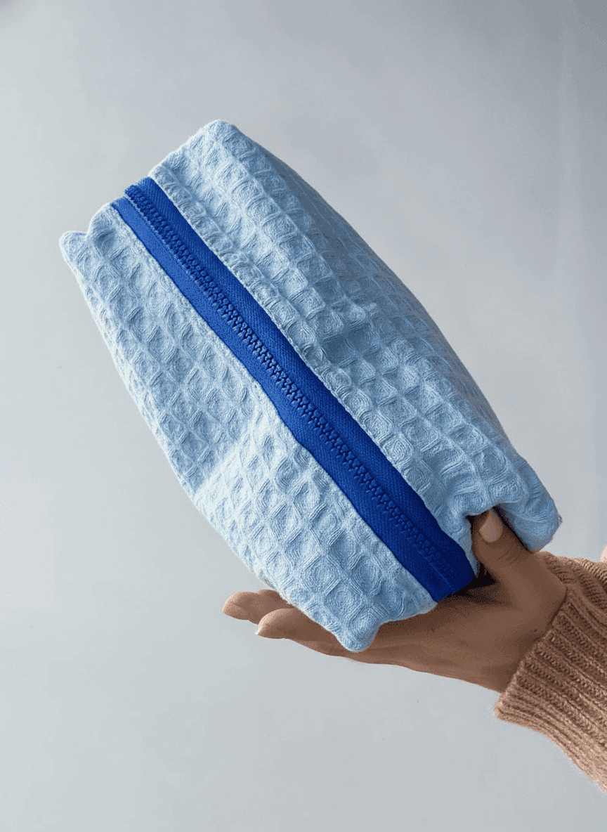 Waffle Weave Travel Makeup Bag