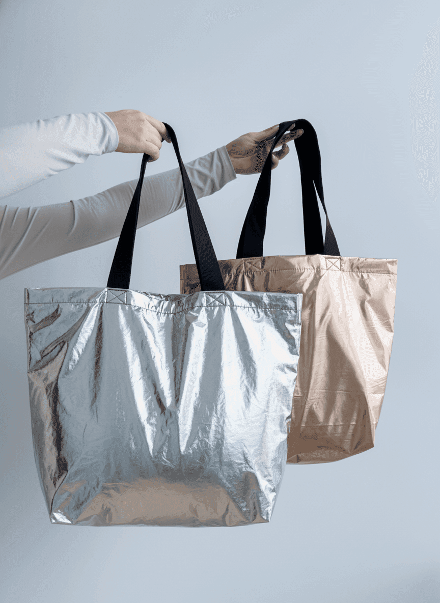 Шопер из водоотталкивающей плащевки с длинными ручками