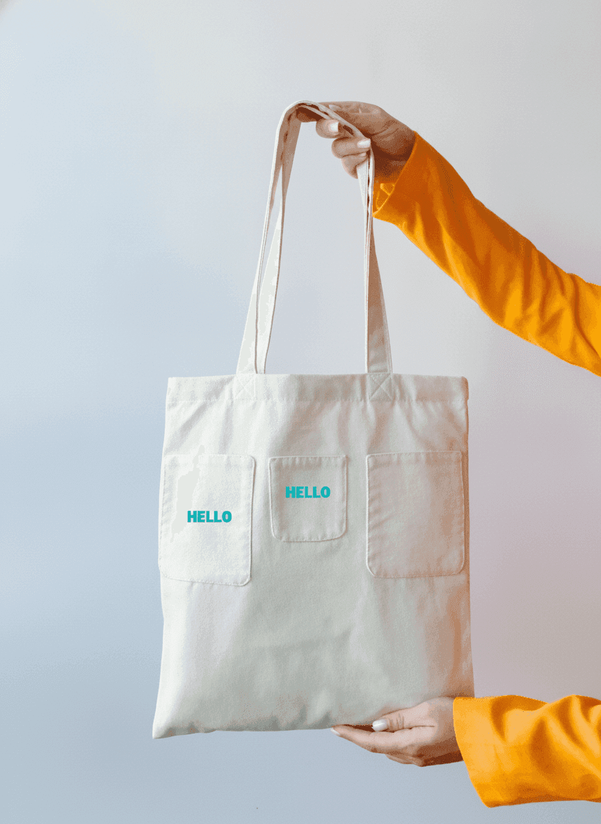 Sturdy Cotton Tote with Exterior Pockets