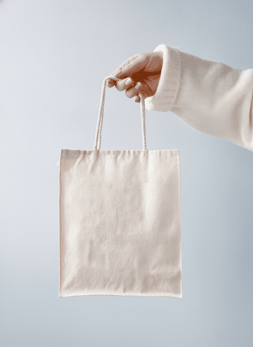 Cotton Linen-Look Tote Bag