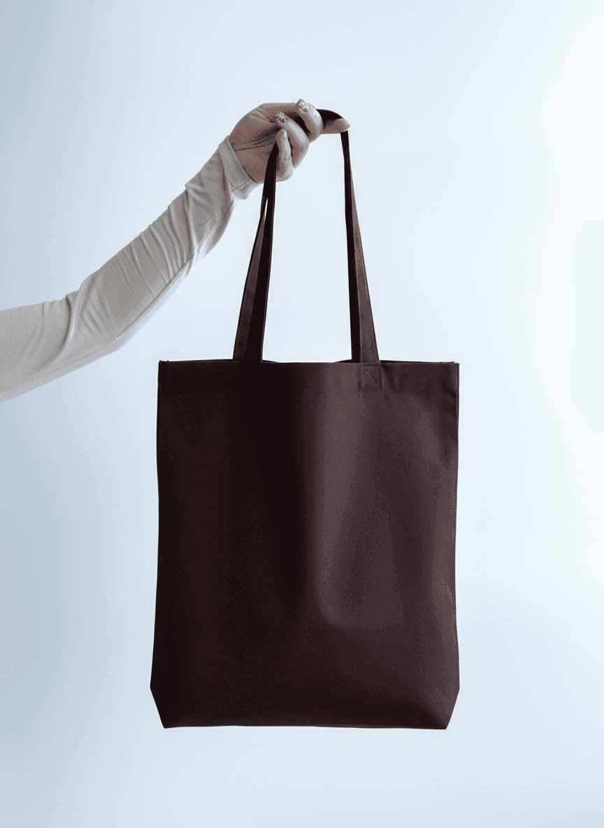 Шоппер из хлопковой саржи с длинными ручками на плечо